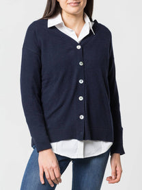 Cardigan con bottoni in madreperla in lana e cashmere