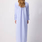 Abito camicia maxi a righe con ricamo floreale