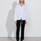 Blusa chic in cotone e tessuto SMF color perla