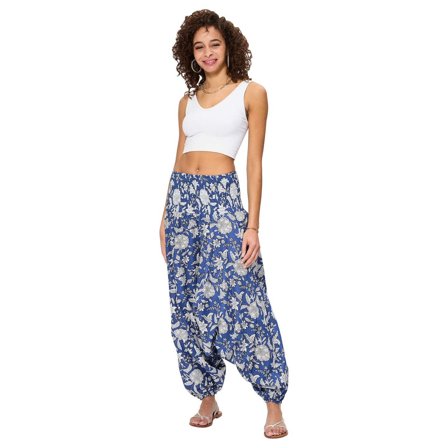 Pantaloni harem sarouel estivi 3 in 1 in cotone
