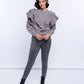 Maglione donna in maglia con maxi balze