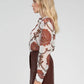 Camicia boho écru trasparente stampata