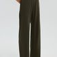 Pantaloni relaxed a vita elasticizzata color cachi