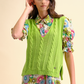 Gilet in maglia a trecce in cotone