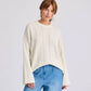 Maglione in lana d’agnello biologica a maniche lunghe con lavorazione drop needle