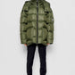 Piumino oversize Iconica verde militare con cappuccio rimovibile