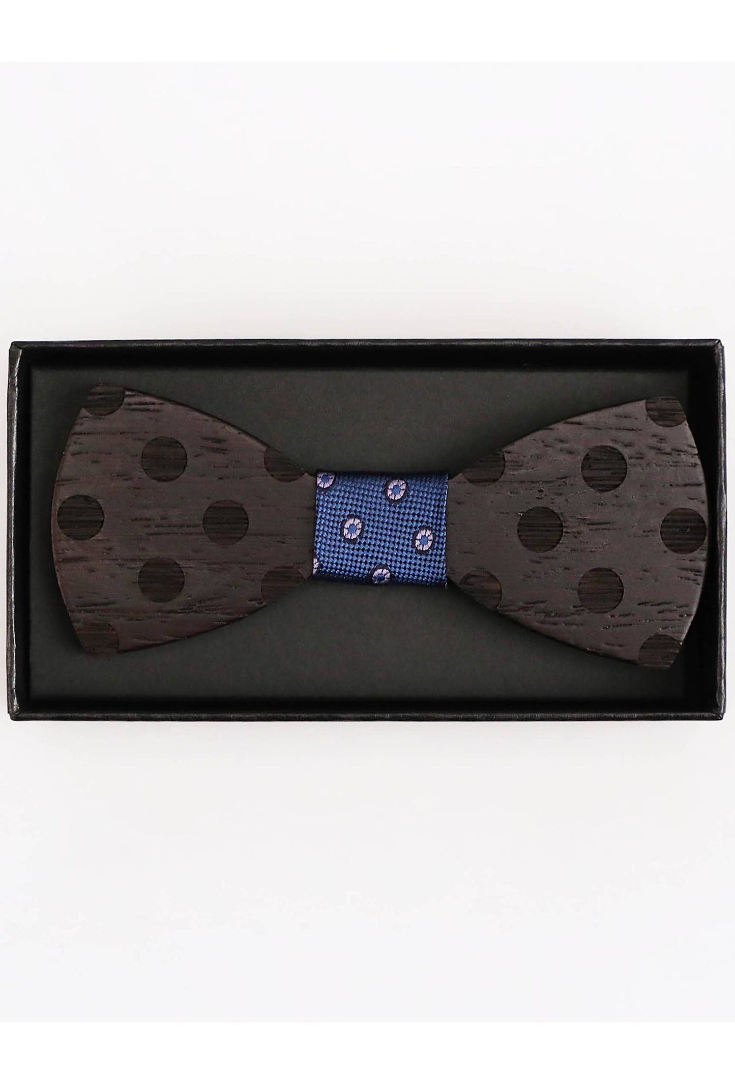 Papillon in legno con fazzoletto da taschino coordinato