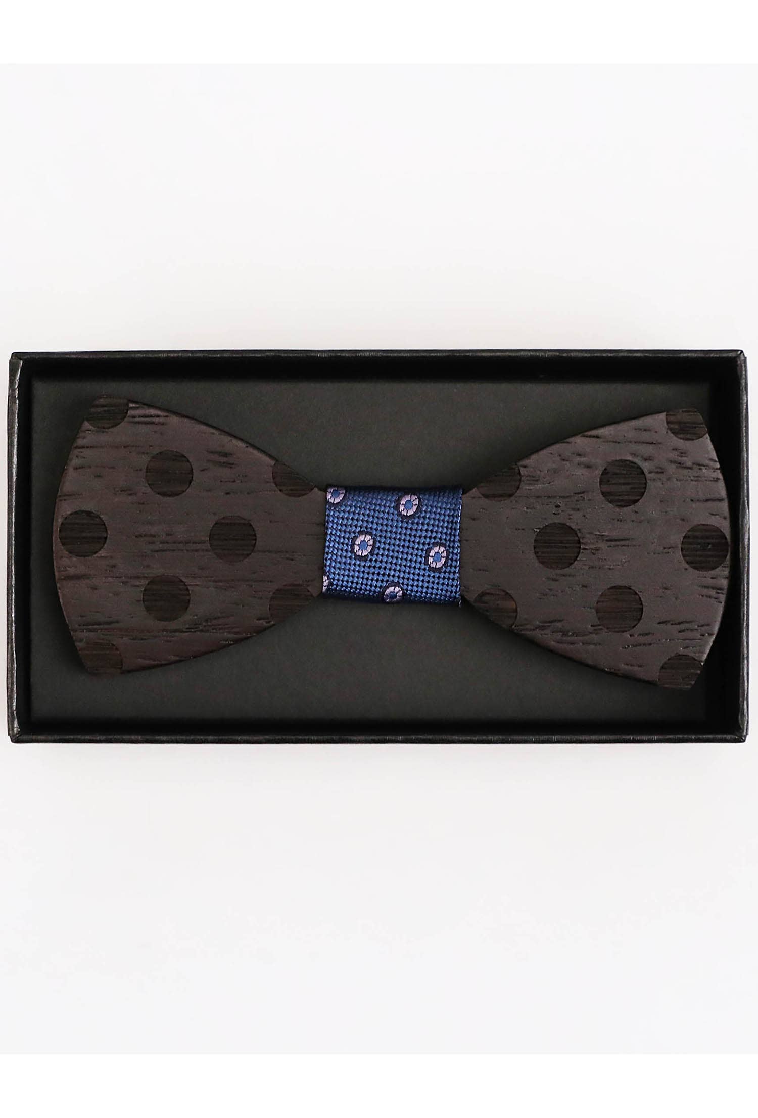 Papillon in legno con fazzoletto da taschino coordinato