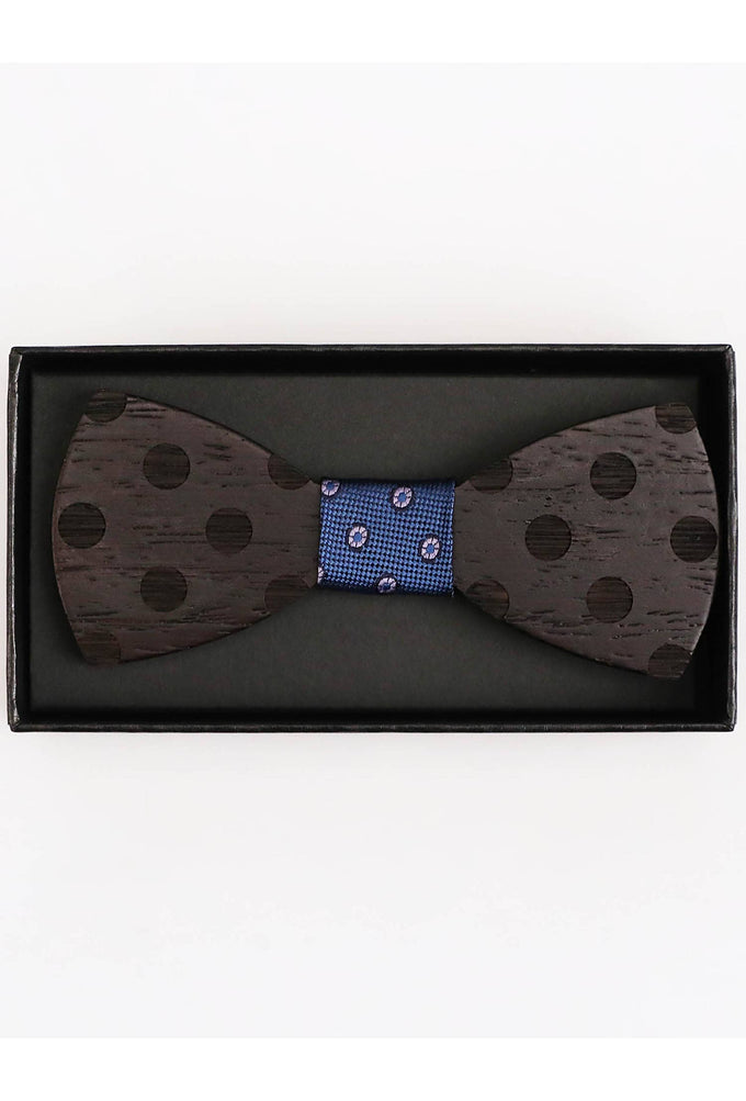 Papillon in legno con fazzoletto da taschino coordinato