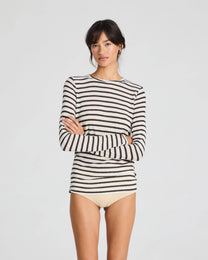 Top a righe in lana Thyra grigio scuro