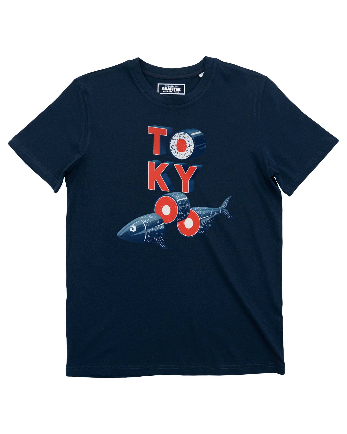 T-shirt Tokyo con grafica di cibo giapponese