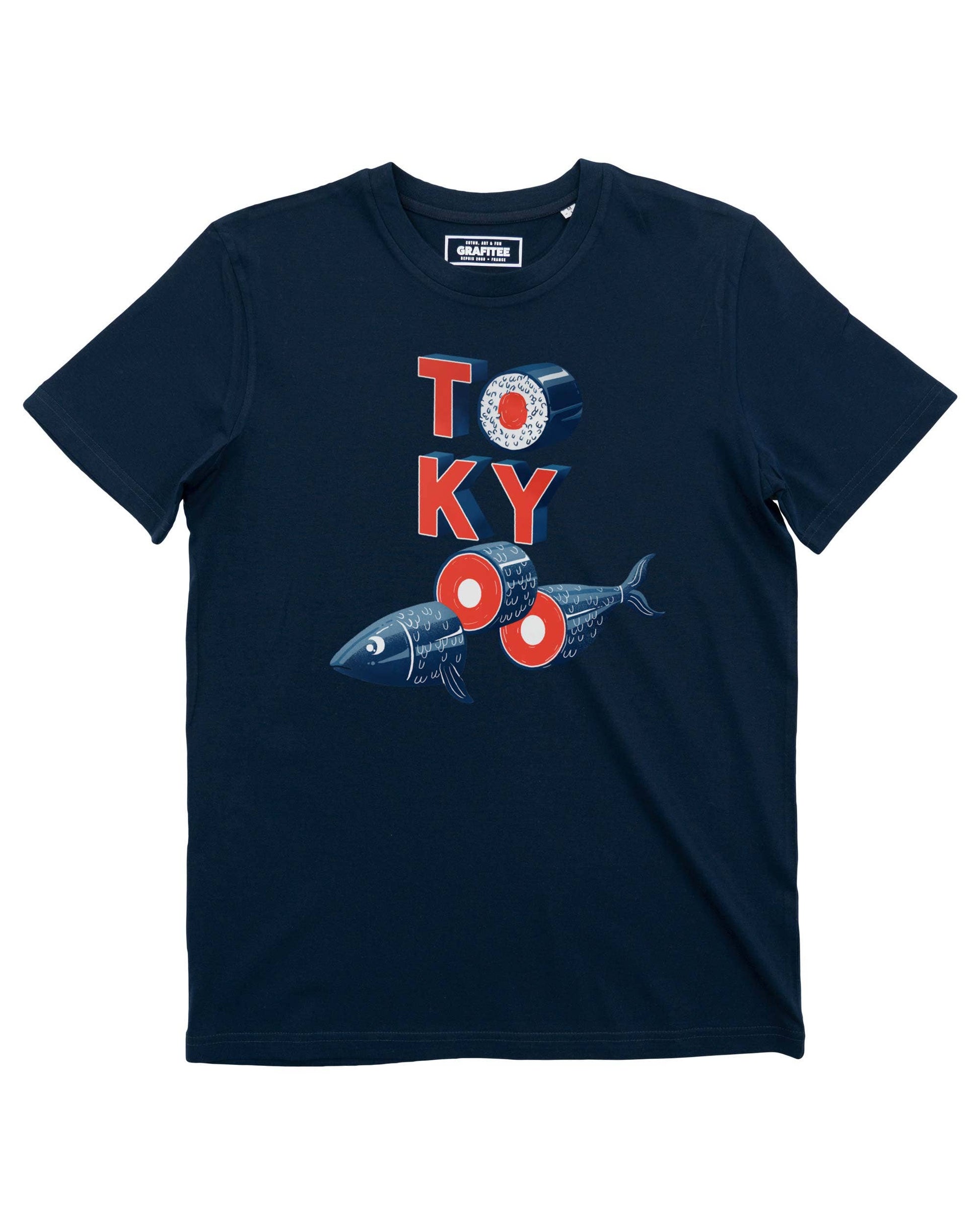 T-shirt Tokyo con grafica di cibo giapponese