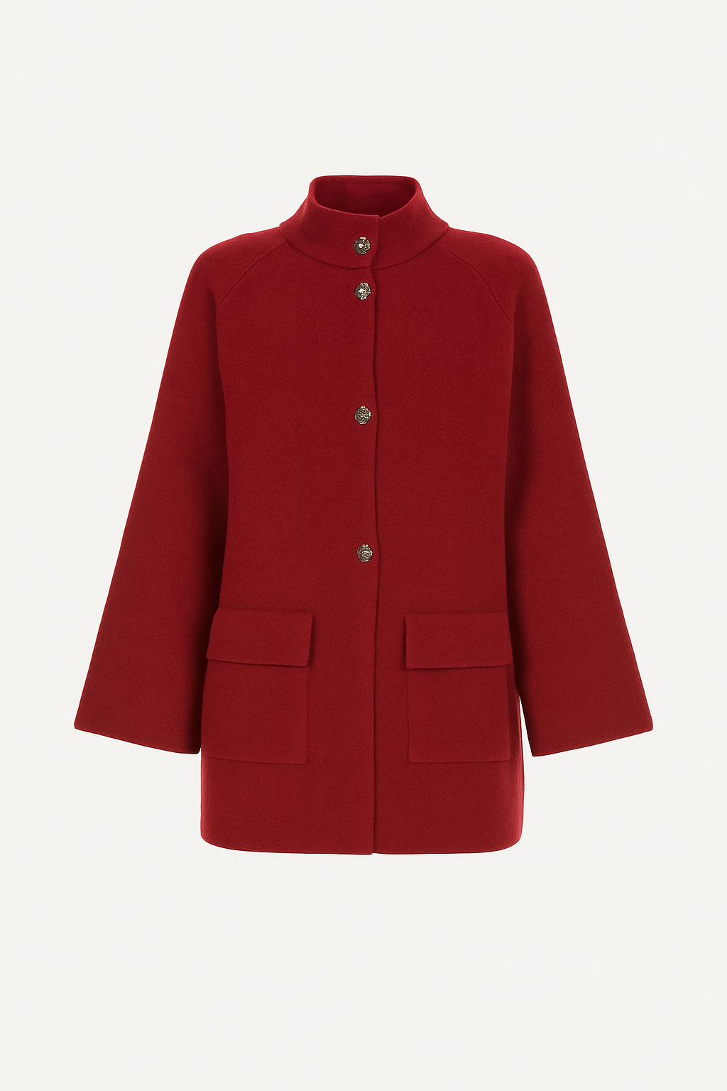 Cappotto strutturato in lana con collo alto