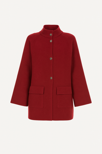 Cappotto strutturato in lana con collo alto
