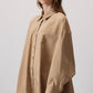 Camicia oversize abbottonata in effetto cupro