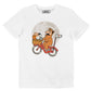 T-shirt unisex in cotone biologico con stampa "Alf, gatti e luna"