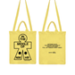 Borsa tote gialla in cotone biologico con stampa "In the Middle"