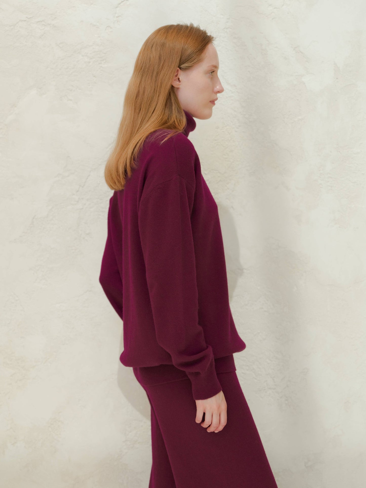 Maglione dolcevita classico in misto cashmere