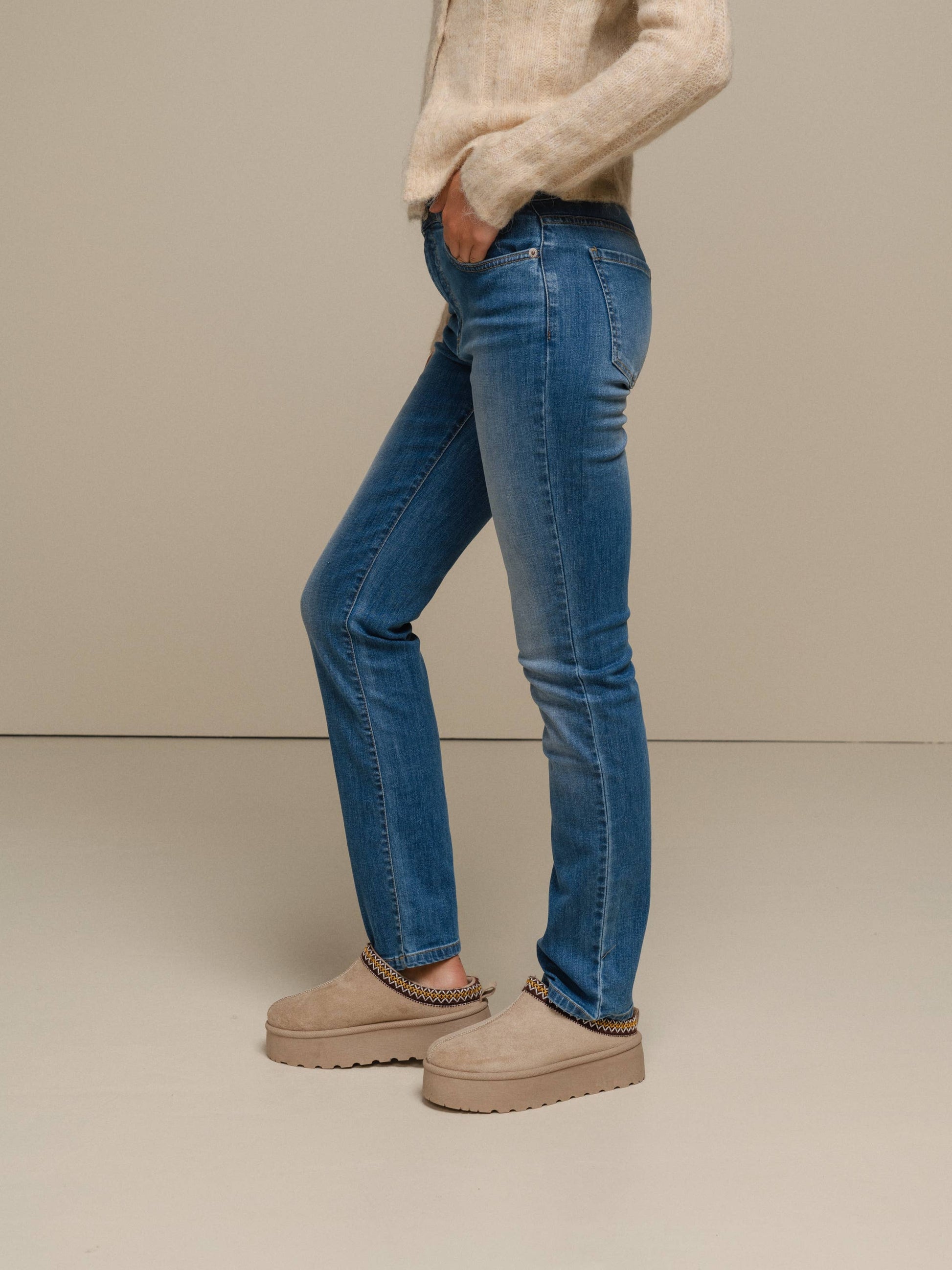 Jeans skinny da donna in denim elasticizzato