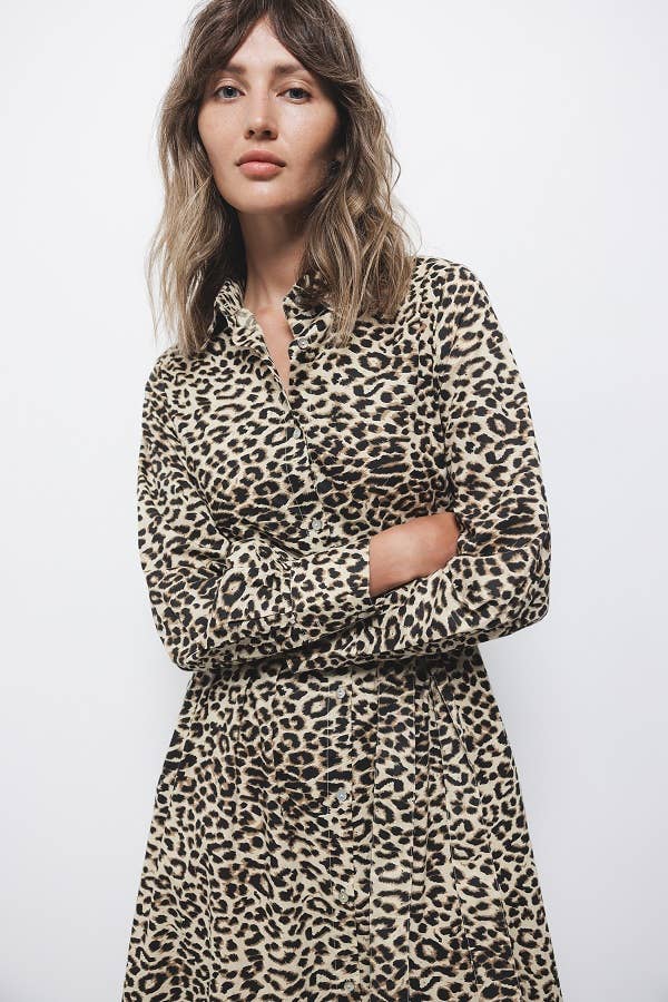 Abito camicia animalier