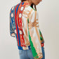 Bomber multicolor con stampa catene