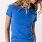 T-shirt basic in cotone elasticizzato blu