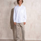 Camicia in popeline di cotone con colletto button-down