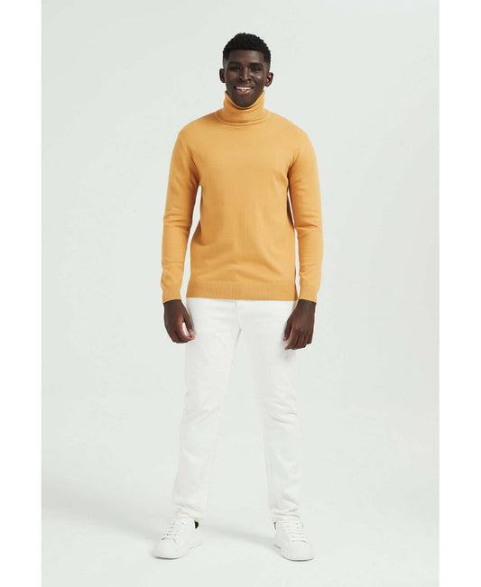 Maglione dolcevita Cashmere Touch color senape