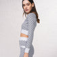 Cardigan corto in maglia jacquard con bottoni