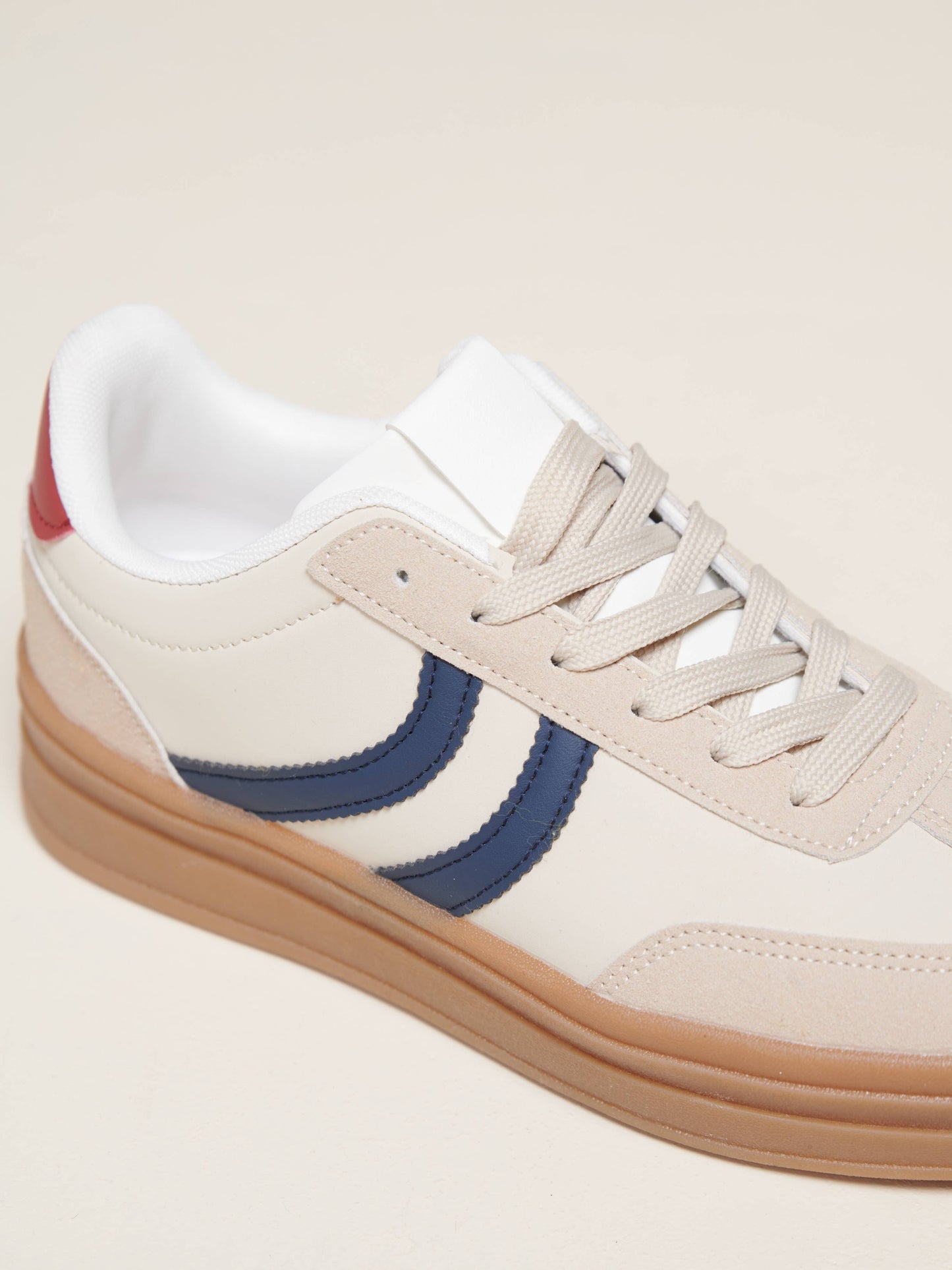 Sneakers platform in PU bicolore da donna