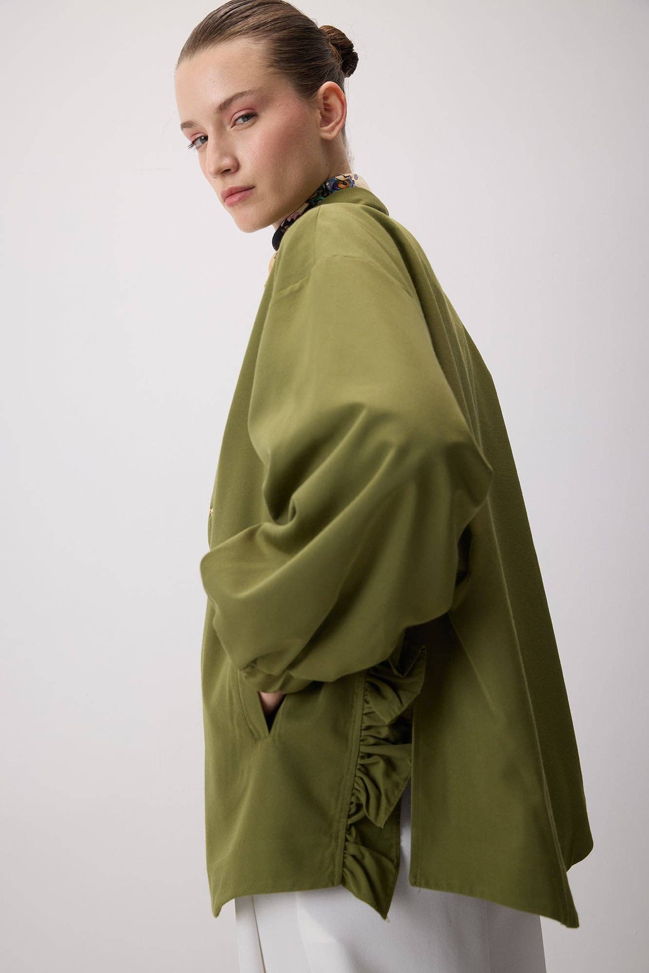 Giacca bomber imbottita oversize verde oliva