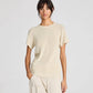 T-shirt in maglia di cotone biologico color ecrù