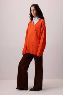 Maglione in maglia effetto vintage destroyed