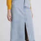 Gonna midi in denim chiaro Ganga