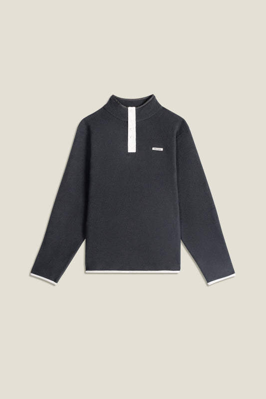 Maglione in pile nero unisex in cotone organico
