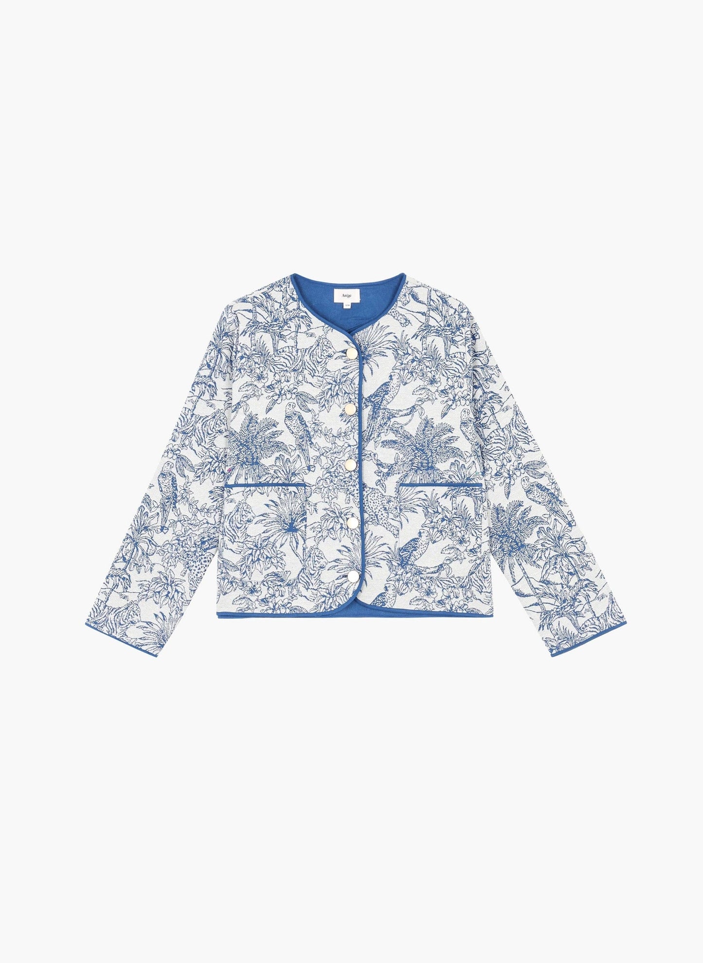 Giacca Shera indaco con stampa blu