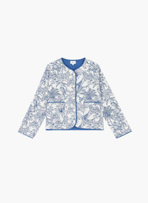 Giacca Shera indaco con stampa blu