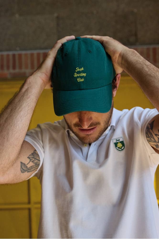 Cappellino Gustavo verde quercia con ricamo