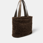 Borsa tote in pelliccia sintetica con zip