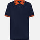 Polo uomo antimacchia bicolor in piqué