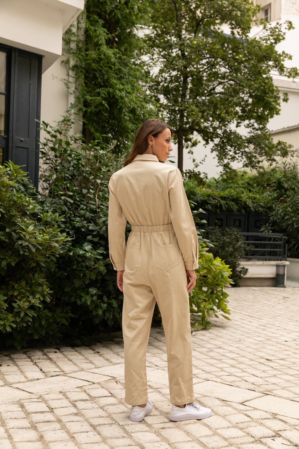 Tuta Cary in cotone con zip e vita elasticizzata