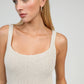 Canotta Lity écru in maglia metallizzata