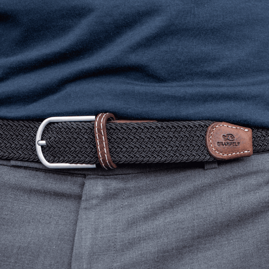 Cintura elastica intrecciata nera