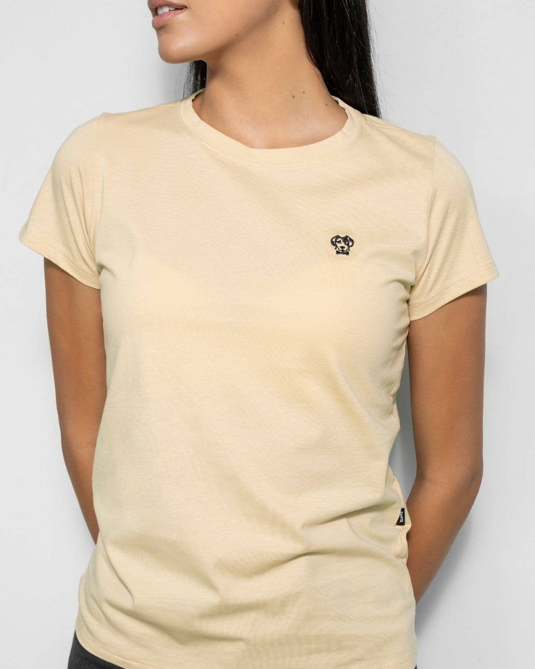 T-shirt donna beige antimacchia in cotone