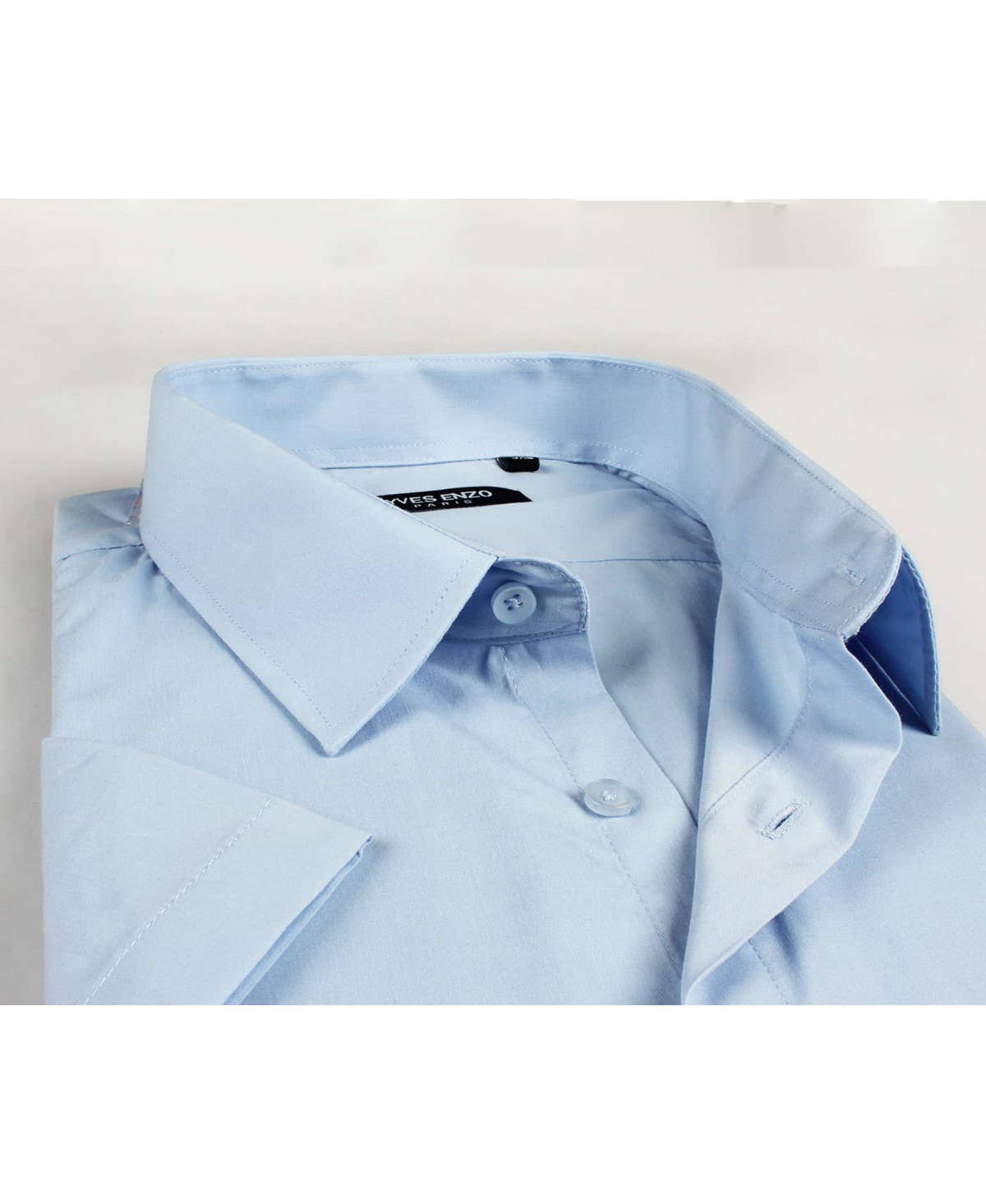 Camicia azzurra taglie forti con colletto alla francese