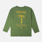 T-shirt pigmentata verde con stampa palma