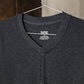 Henley a coste in waffle riciclato da donna color carbone mélange