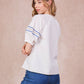 Blusa Tropez in cotone con pizzo