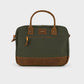 Borsa porta laptop khaki con zip arancione