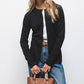 Cardigan in maglia rasata con bottoni